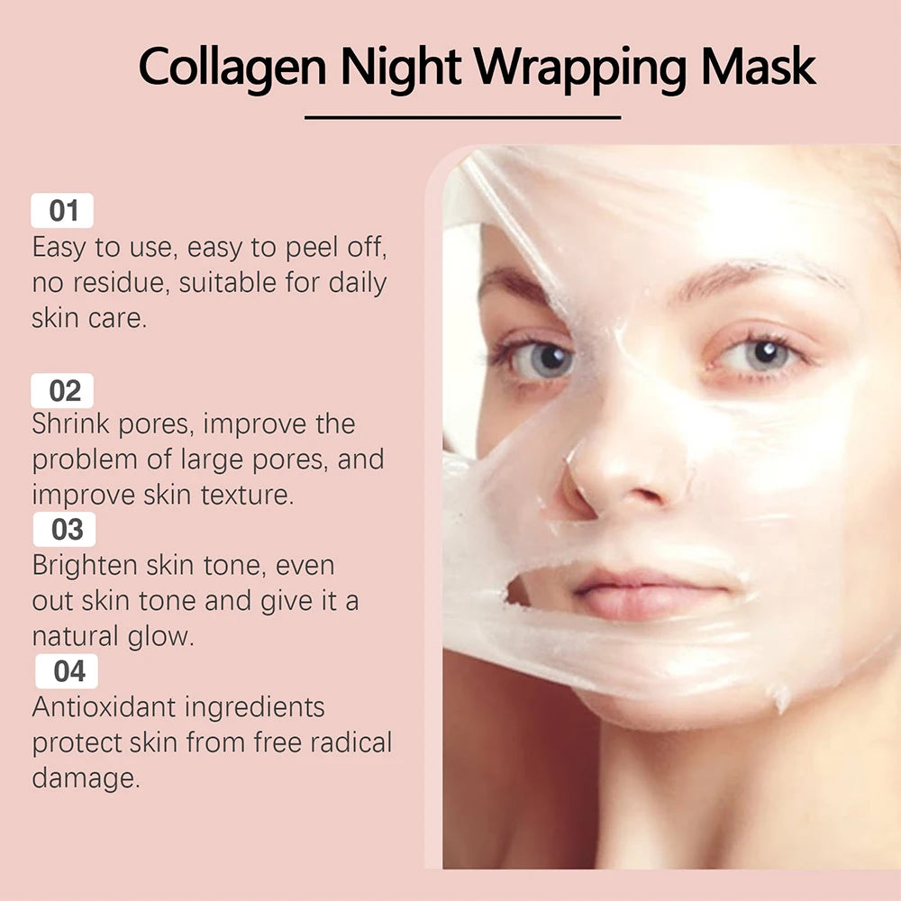 75ml Collagen Peel-Off Mask - Firming, Deep Cleansing Night Mask for Daily Face Skincare and Skin Peeling