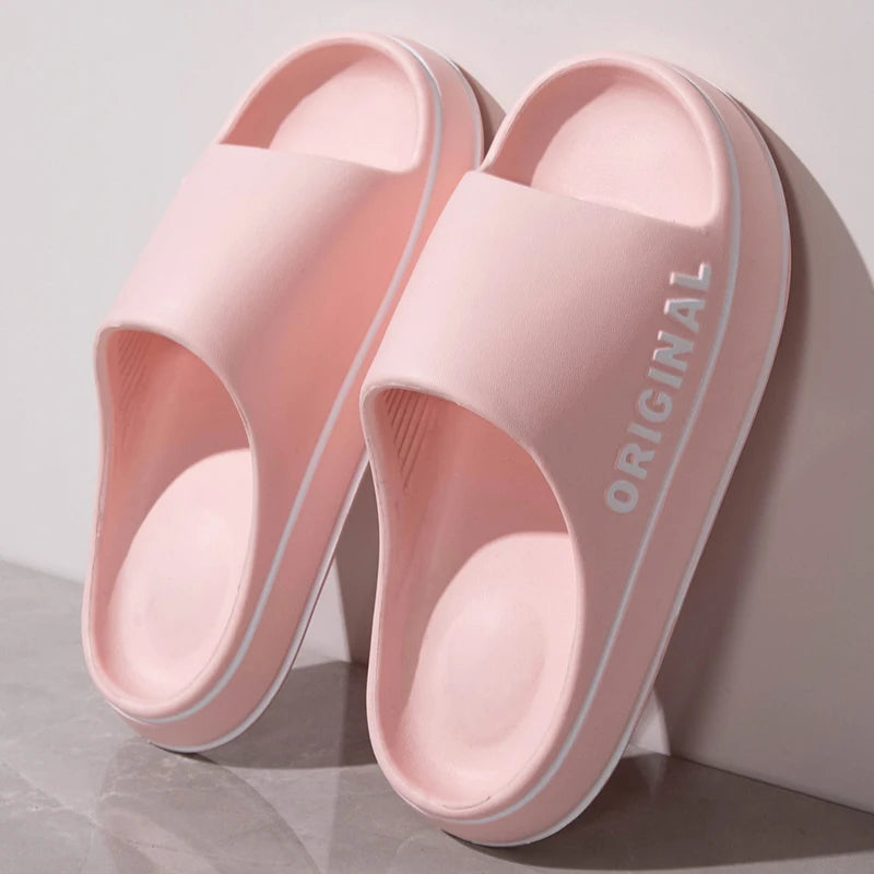 Ultra-Light Men's Thick Sole Summer Beach Slides: Soft Anti-Slip Sandals for Bathroom & Beyond