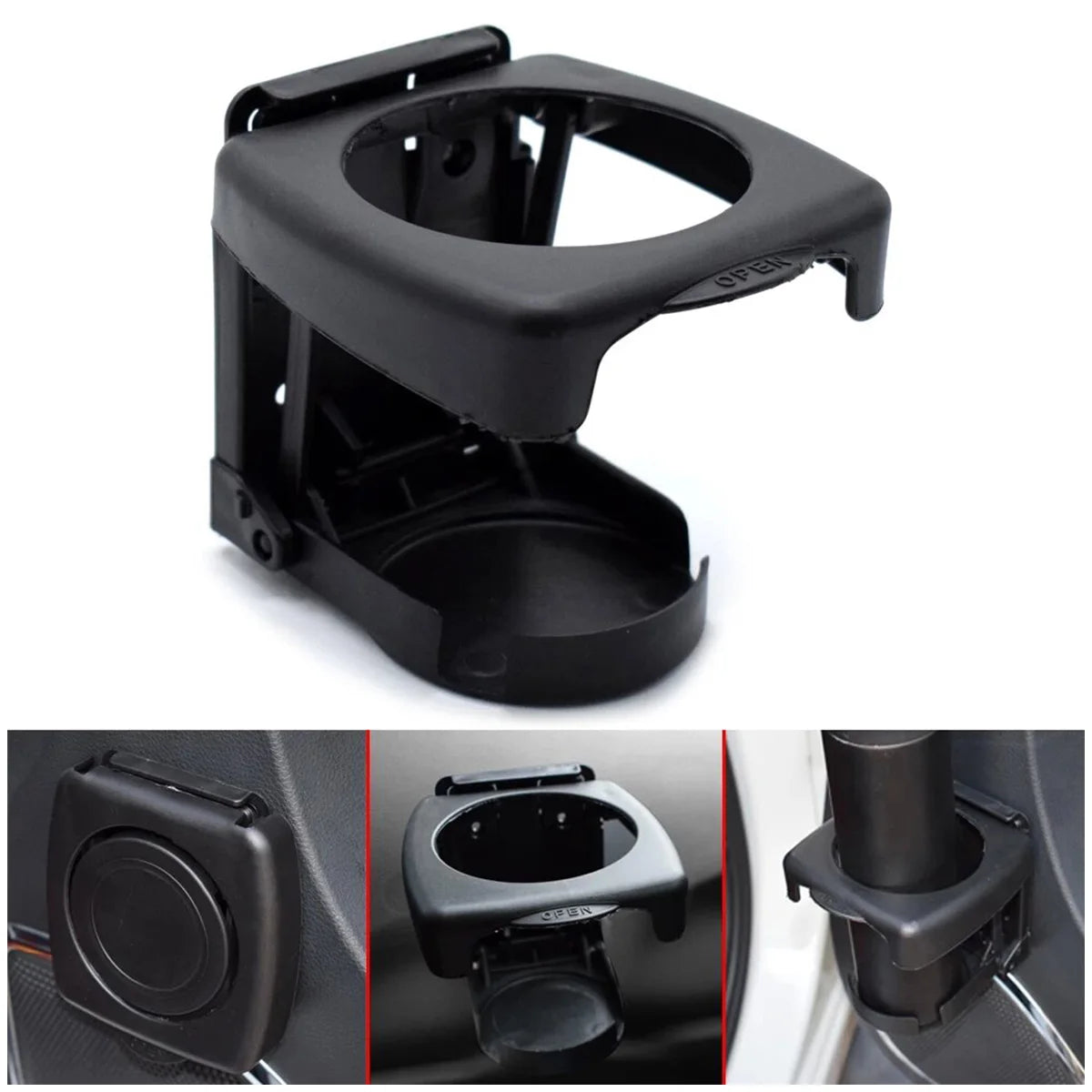 2Pcs Foldable Car Cup Holder | Portable Drink Holder for Water Cup, Bottle, Can | Anti-Shaking Bracket Stand