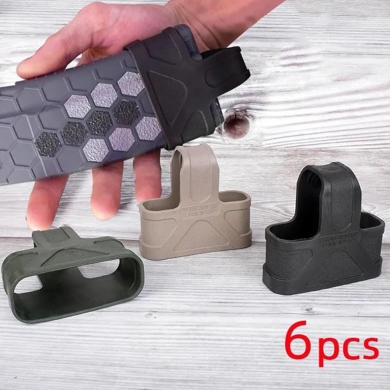 6pcs Rubber Glove Sleeve Cover for Glock Handgun & M4 5.56 Mag Pouch - Protect Case for Hunting, Tactical Pistol Gun Holster