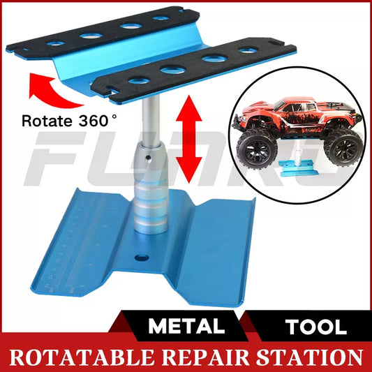 RC Cars Heightening Work Stand - 360 Degree Rotate Repair Station for 1/10 and 1/8 Buggy Crawler Cars, Assembly Platform