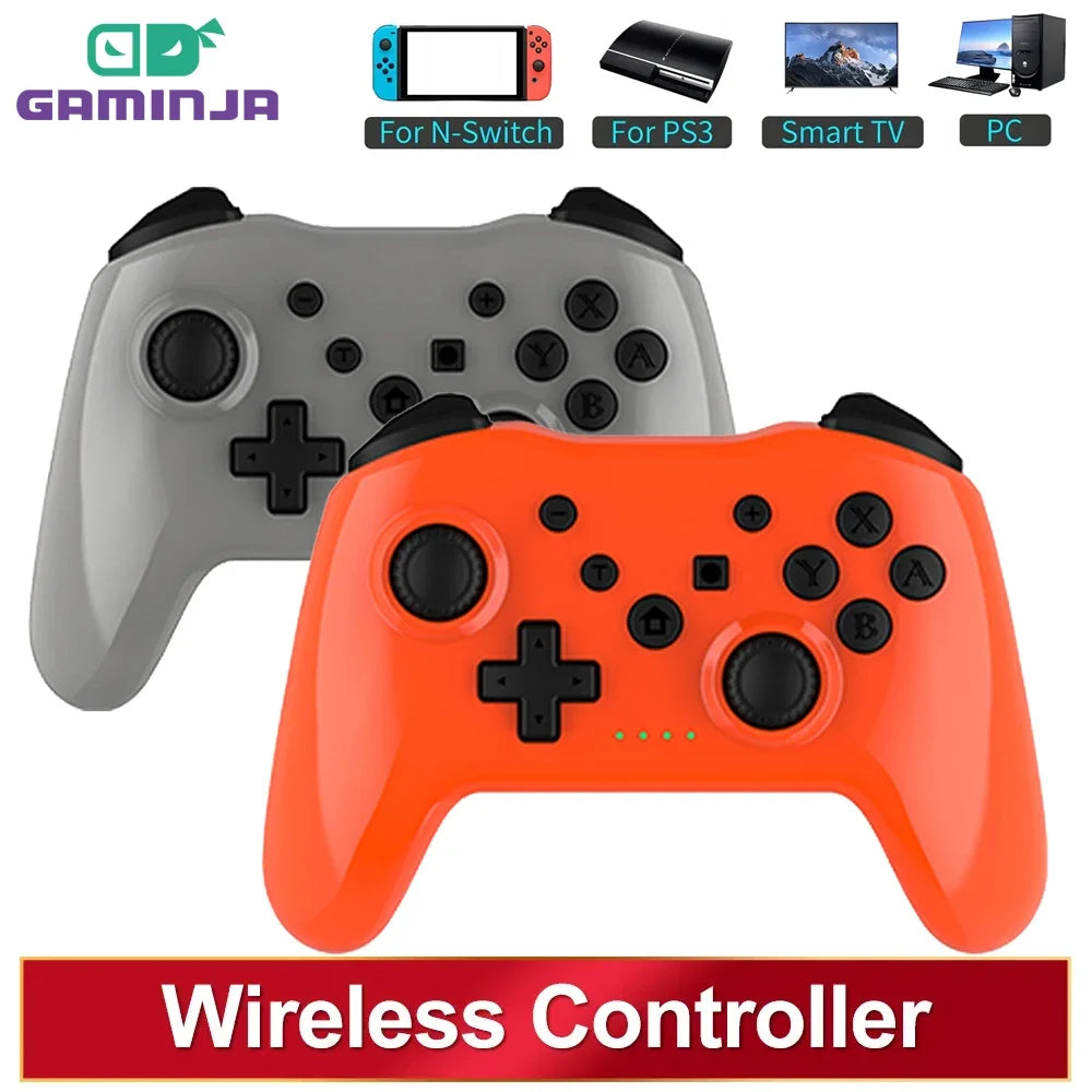 GAMINJA Wireless Controller – No Latency Bluetooth Gamepad for Nintendo Switch, PS3, TV Box, and PC