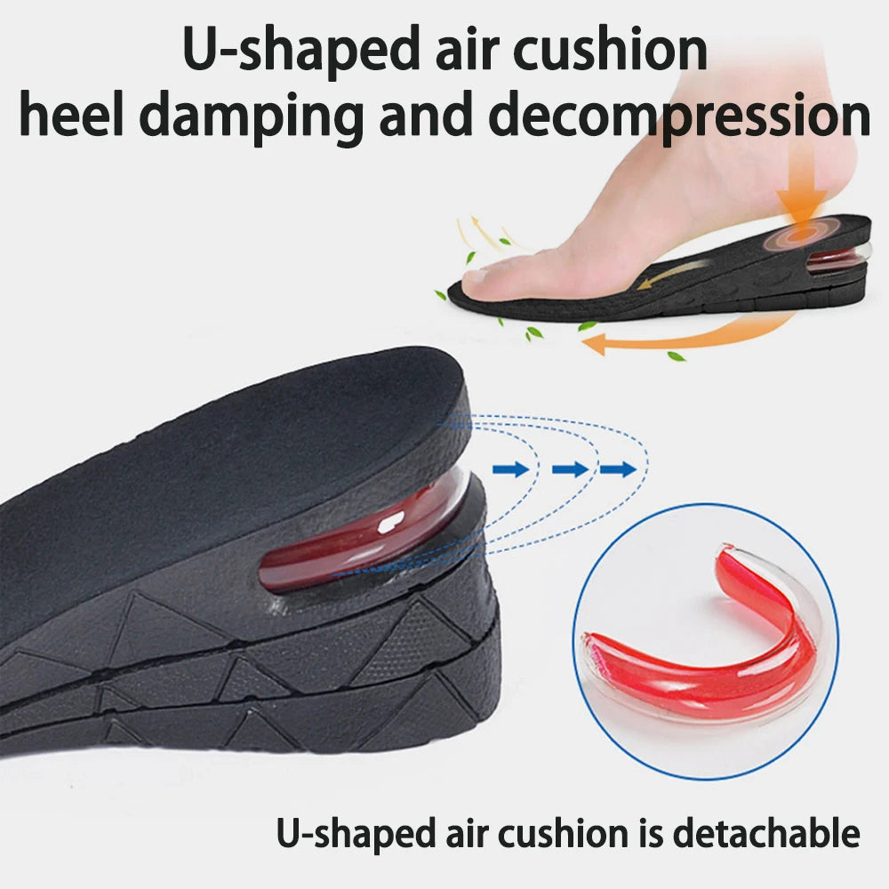 Height Increase Insole – Invisible Air Cushion Shoe Inserts, Variable Height, Adjustable Cut Foot Pad for Heightening