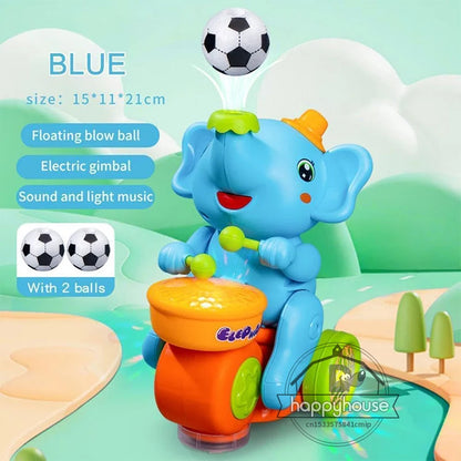 Musical Walking Elephant Drummer Toy with LED Lights - Sensory Learning Educational Toy for Kids