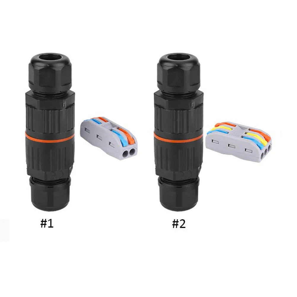 IP68 Waterproof Wire Quick Connector | 2/3 Pin Solderless LED Lamp Wiring | Outdoor Rainproof Terminal for Easy Connection