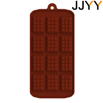 JJYY Silicone Mold: 12 Even Chocolate & Fondant Candy Bar Mould - DIY Cake Decoration Tools & Baking Accessories