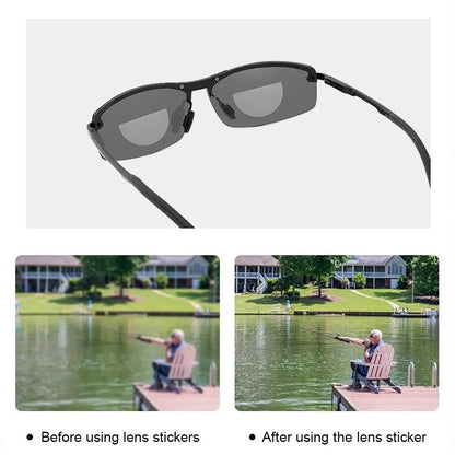 2pcs Stick-On Bifocal Reading Glasses Lenses - Magnification +100 to +350 Liquid Silicone Presbyopic Lenses