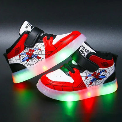 Disney LED Light Shoes for Children – Aoger Spiderman Boys' & Girls' Sneakers, Cartoon Casual & Breathable Kids' Sport Shoes