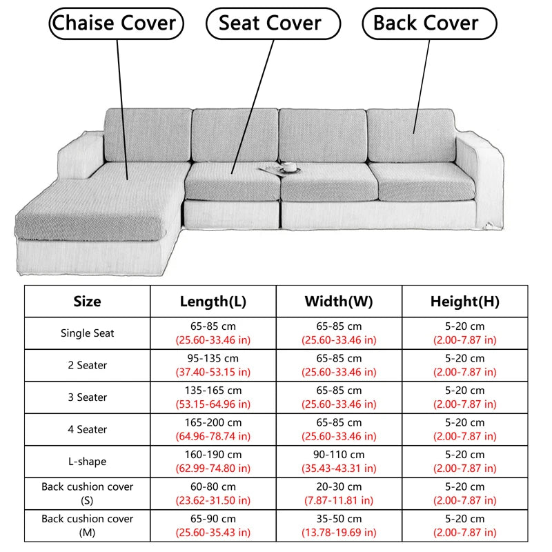 Splash-Proof Jacquard Sofa Cover – High Elasticity and Anti-Dirt Cushion | Cat Scratch Resistant Sofa Cover