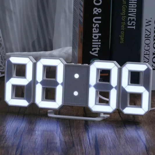 3D LED Digital Alarm Wall Clock - Time, Date, Temperature Display for Home, Kitchen, Office, and Garden Decor