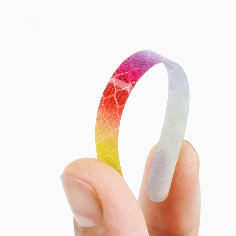 20Pcs/Set Rainbow Reflective Sticker: Night Glow Sticker for Bike Wheels, Car, Motorcycle - Safety Warning Stickers