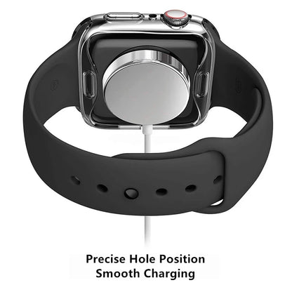 Clear Case & Screen Protector for Apple Watch: Full Cover TPU Bumper - Compatible with Series 8 to 4