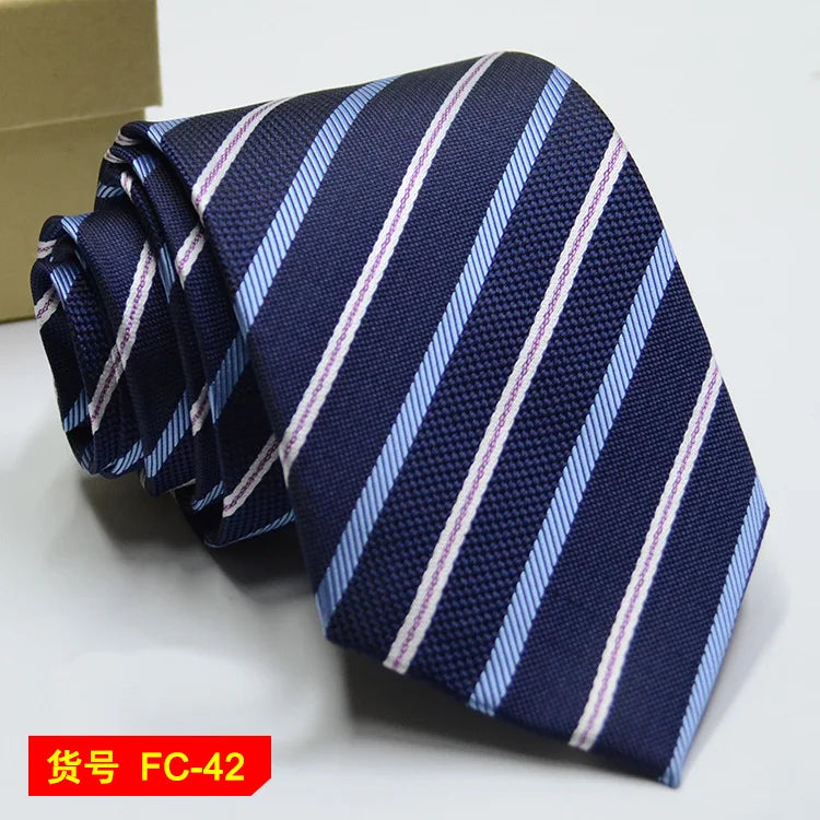 Men's Ties in 67 Styles - Solid, Stripe, and Floral Jacquard Neckties, 7-8cm Wide - Perfect for Daily Wear, Weddings and Gifts