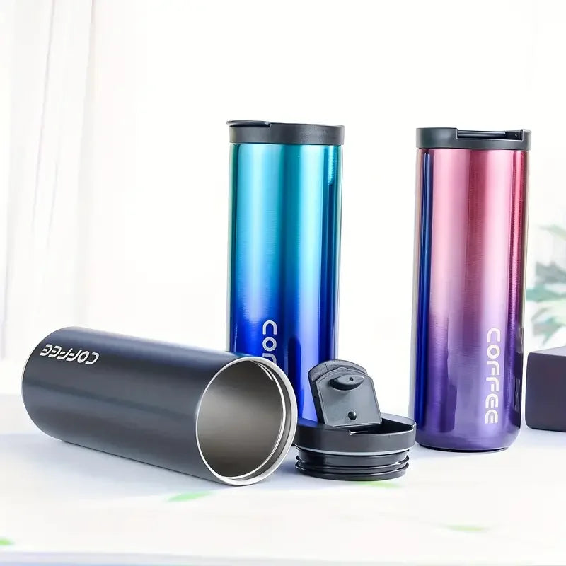 500ml/16.9oz Vacuum Flask Wide Mouth Travel Mug - Perfect for Hot & Iced Beverages, Home, Office, and Outdoor Use