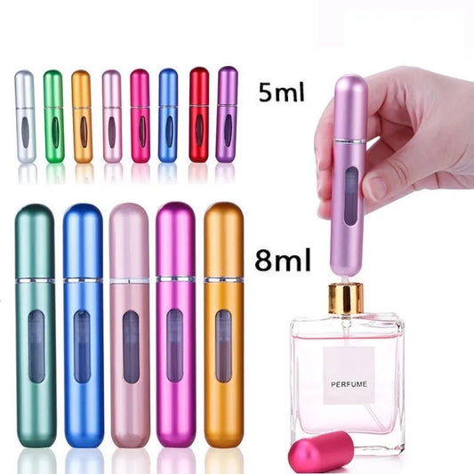 Refillable Mini Perfume Bottle: Portable 5ml & 8ml Cosmetic Atomizer Spray Container for Travel - Convenient Spray Bottle