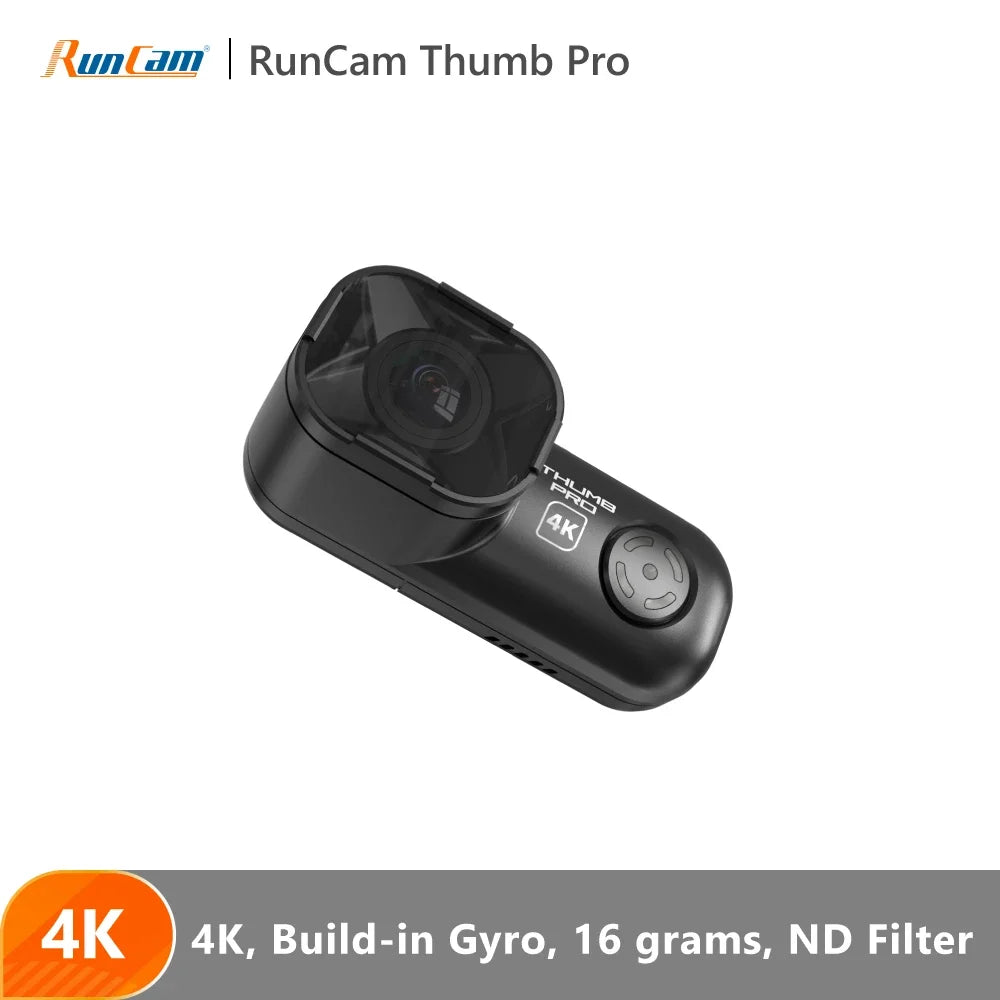 RunCam Thumb Pro 4K V2 – New Version with Bigger FOV, HD Camera, 16GB Built-in Gyro, Wide Angle