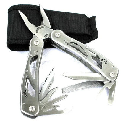 Compact Stainless Steel Multi-Tool - Portable Outdoor Keychain with Pliers, Knife, Screwdriver for Versatile Use