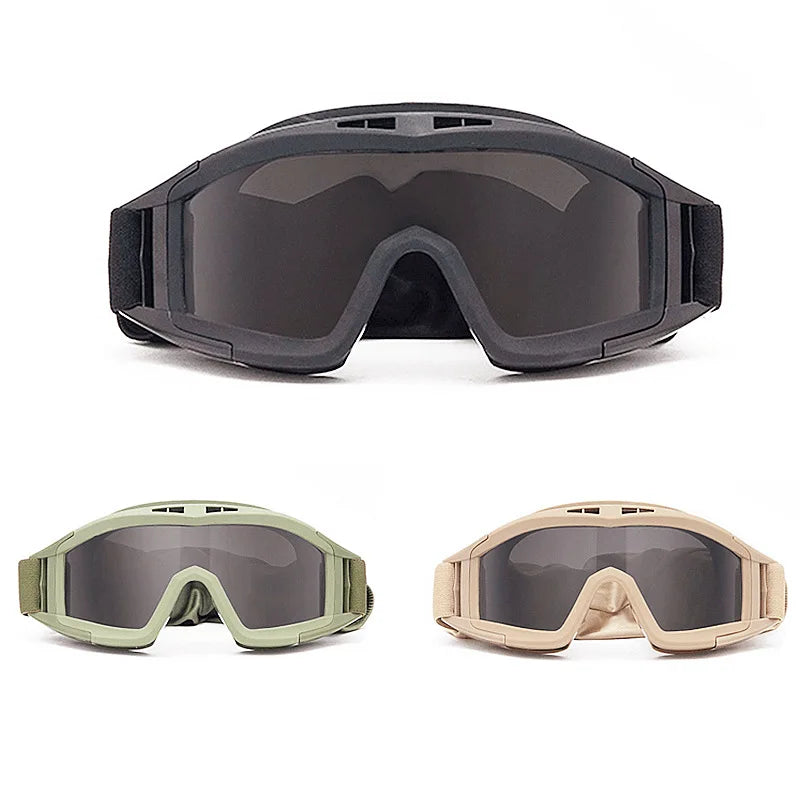 Desert Locust Tactical Glasses - Military Fan Goggles, Dust-Proof & Shock-Resistant Outdoor Sports Eyewear for Shooting & Motorcycling