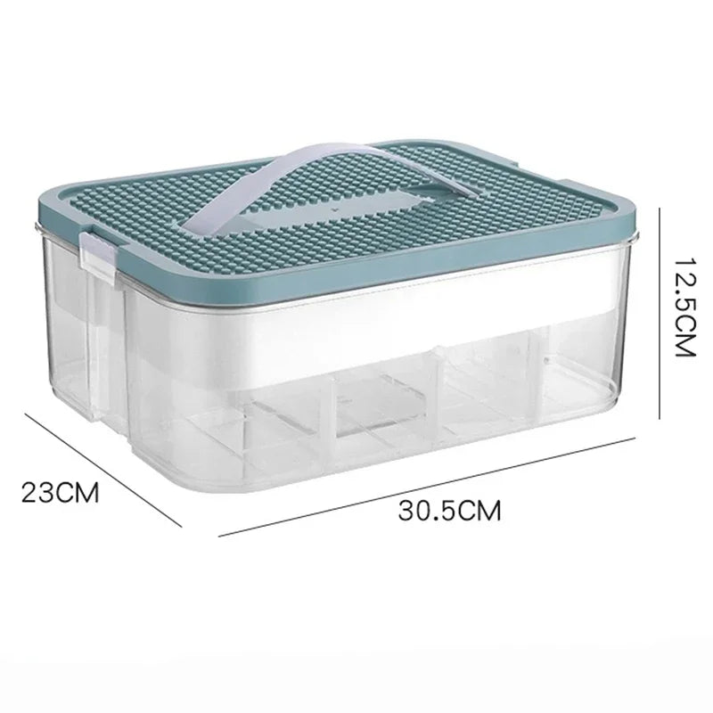 Adjustable Transparent Building Block Storage Box: Durable Carrying Casket for Small Particle LEGO Jigsaw Puzzle - Convenient Storage Solution