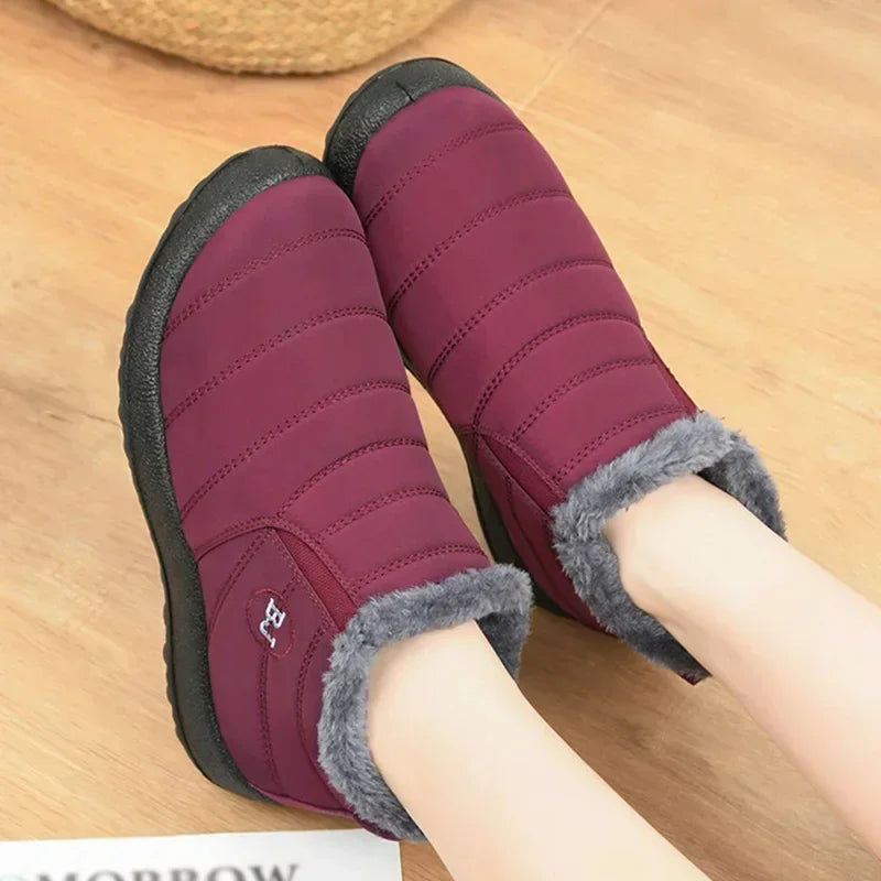 2023 Waterproof Winter Boots for Women – Plush Snow Ankle Boots, Warm & Stylish Black Couples Platform Shoes