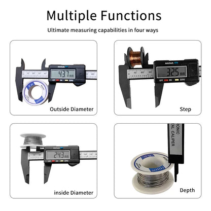 Electronic Digital Caliper - 150mm/100mm Carbon Fiber Dial Vernier Gauge, Micrometer Digital Ruler Measuring Tool