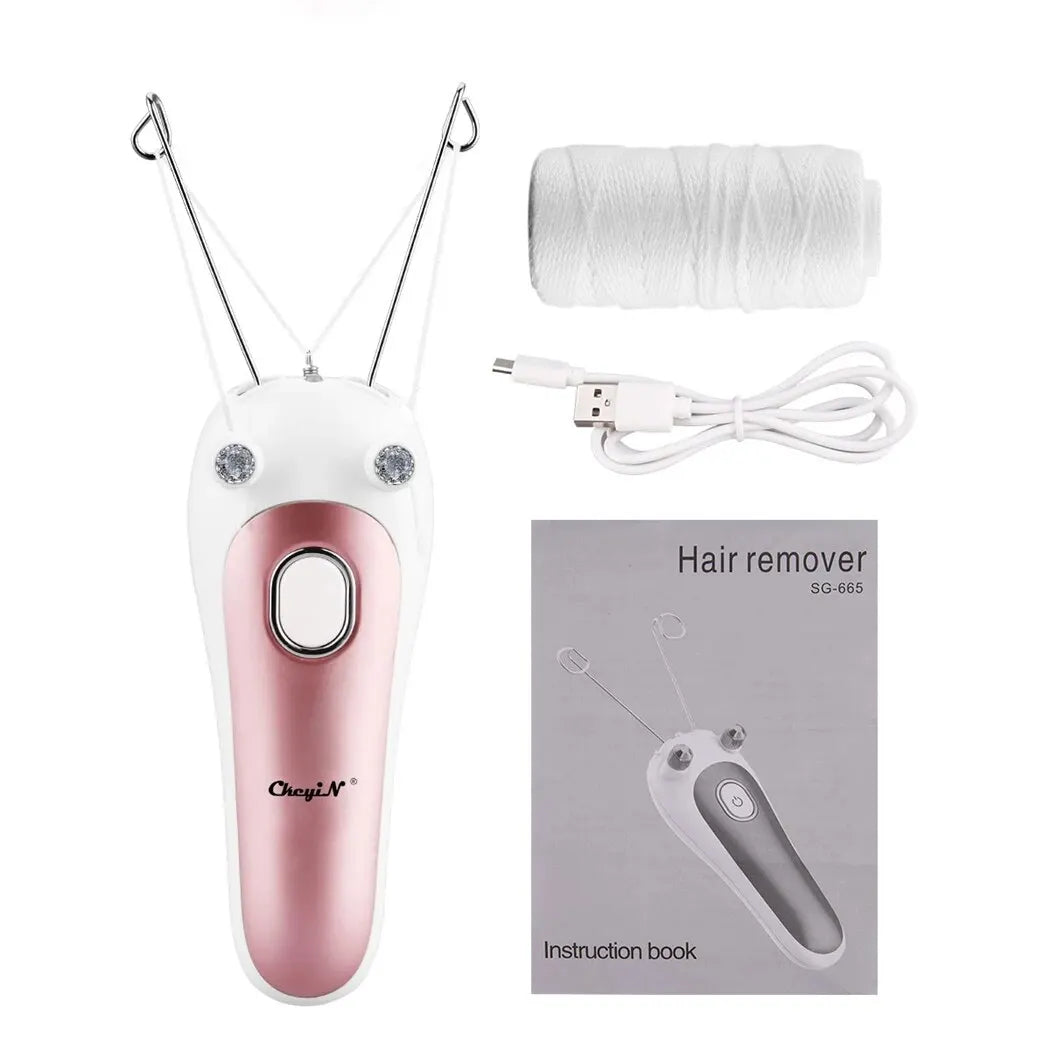 USB Rechargeable Women's Hair Remover - Cotton Thread Body Epilator for Legs, Arms, and Neck, Lady Beauty Shaver