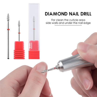 TP 2pcs Tornado Flame Diamond Nail Drill Bits – Pedicure Burrs for Electric Polisher Accessories