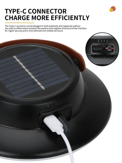 High Power Solar LED Camping Light - 3 Modes, Rechargeable Portable Lantern, Waterproof Outdoor Emergency and BBQ Tent Lamp