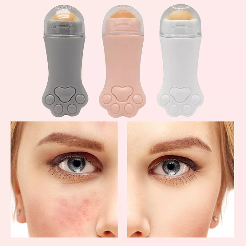 Face Oil Absorbing Roller: Volcanic Stone Oil Absorber Skin Care Tool - Washable Facial Makeup Tool for Oil Removal