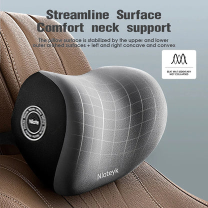 Breathable Memory Foam Car Neck Pillow & Lumbar Back Support | Protective Headrest Cushion to Relieve Stress | Comfortable Car Seat Pillow