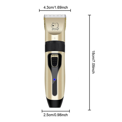 Professional Dog Hair Clipper - USB Rechargeable Grooming Trimmer for Pets, Low Decibel Electric Shaver for Quiet Haircuts