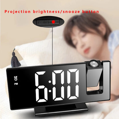 Multifunctional Mirror Projection Alarm Clock - Intelligent Luminous, Large Screen for Bedroom