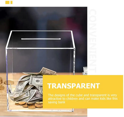 2023 Upgraded Piggy Bank for Adults - Clear Acrylic Money Saving Bank, Break to Open, Designed for Saving Only