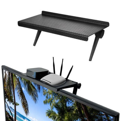 Adjustable TV Screen Top Shelf Rack: Home Organizer for Computer Monitor, Desktop Display Stand, Router Storage - Convenient Holder for Enhanced Organization