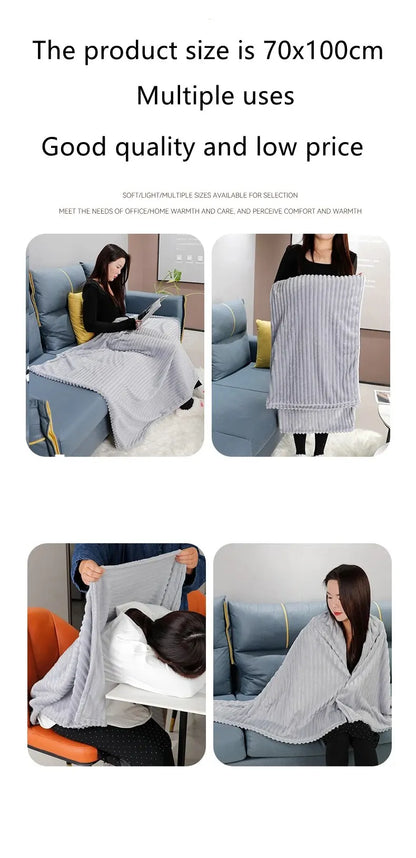 Milk Velvet Blanket 70x100cm - Soft Coral Velvet Air Conditioning Nap Blanket for Bed, Sofa, and Dormitory Use