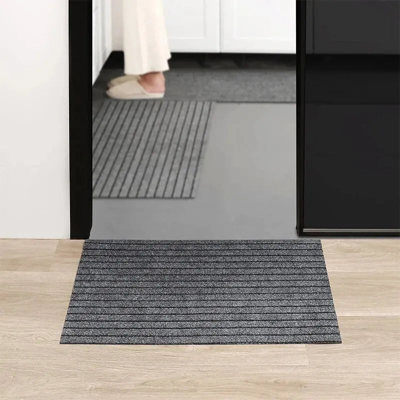 Modern Minimalist Square Floor Mat - Durable, Stain/Fade Resistant, Non-Slip Rubber Backing, Machine Washable for Indoor/Outdoor Use