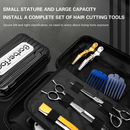 Barber Box: Shockproof Hair Scissors Case Bag for Barber Resistance Trimmer - Waterproof High-Capacity Styling Tool Suitcase