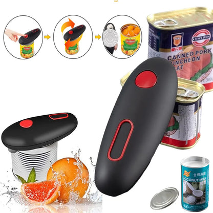 Automatic Electric Can Opener - Hands-Free, One-Touch Portable Kitchen Tool for Jar and Bottle Opening, Convenient Opener Gadget