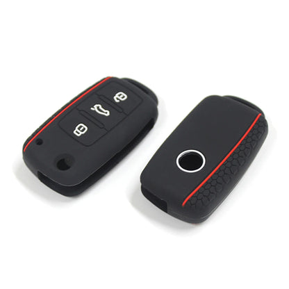 Silicone Car Key Fob Case Cover - For Volkswagen Sagitar, Polo, Golf, Bora, Tiguan, Touareg, Phaeton, SEAT, Skoda