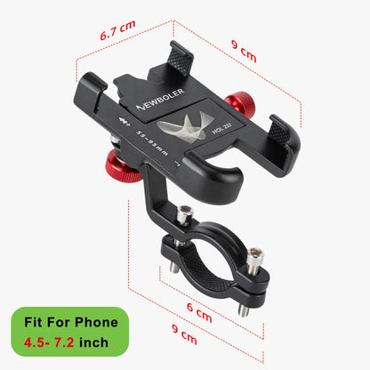 NEWBOLER MTB Phone Mount Stand: 360° Rotatable Aluminum Bicycle Holder - Adjustable Non-Slip Cycling Bracket