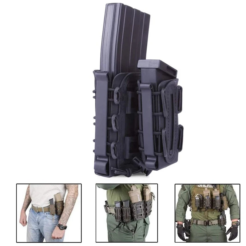 Hunting Magazine Pouch Molle | Scorpion Fast Mag Quick Release | AR15 Mag Holster Case Box with Molle Waist Belt Clip | 5.56 7.62 9mm