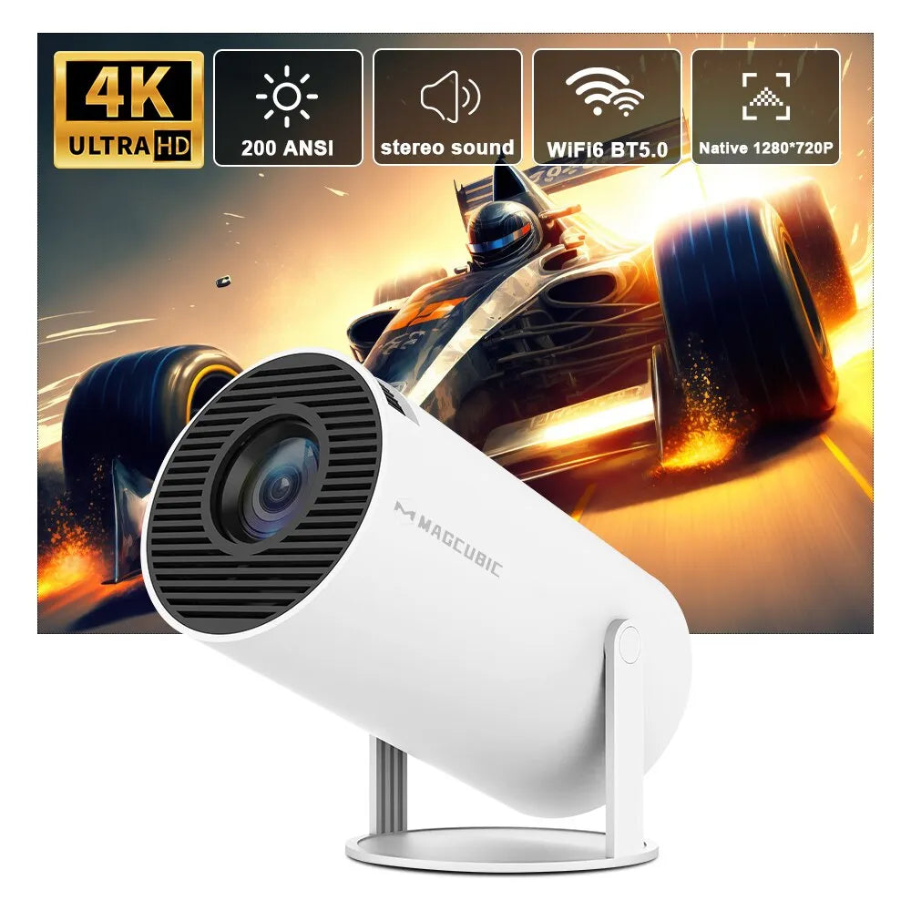 Magcubic Hy300 Projector 4K - Android 11, Dual Wifi6, 200 ANSI, Allwinner H713, BT5.0, 1080P HD 1280x720P, Home and Outdoor Cinema Projector
