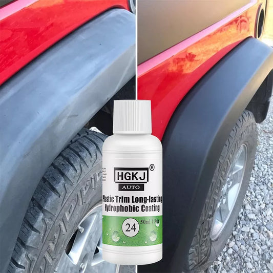 Plastic Restore Revitalizer: Long-lasting Coating for Car Rubbers - Glossy Black Shine Refurbisher HGKJ 24