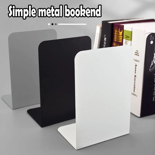 Organize Your Space: Simple Ins Wind Metal Desktop Book Stand - Student Book Block with Large Thickened 2-Piece Storage Rack - Stationery in Elegant Black