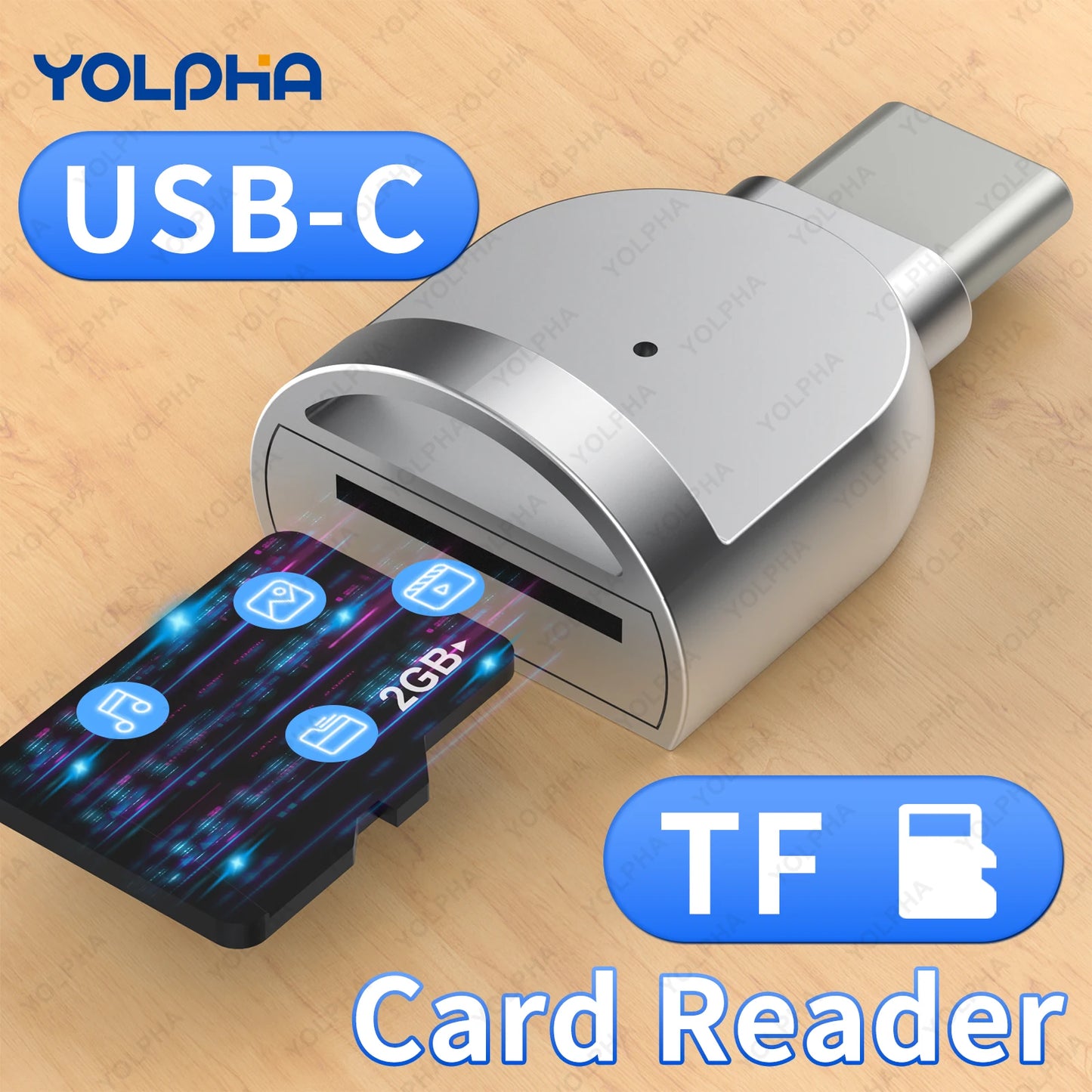 Type C to Micro-SD/TF Adapter Card Reader - High-Speed USB-C Smart Memory Card Reader for iPhone 15, Samsung, Laptop