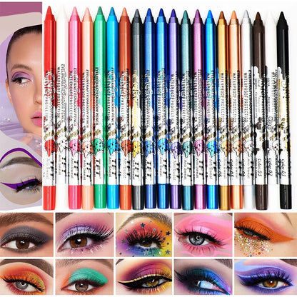 Quick-Dry Eyeliner Pencil – Colorful & Long-Lasting, Waterproof Eye Liner Pen in 14 Colors, No Blooming Blue & Pink Cosmetics