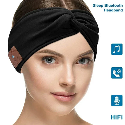 Bluetooth Wireless Sleep Headphones - Music Sport Headband Earbuds with MIC HD Thin Speakers - Sleeping Headphones for Side Sleepers