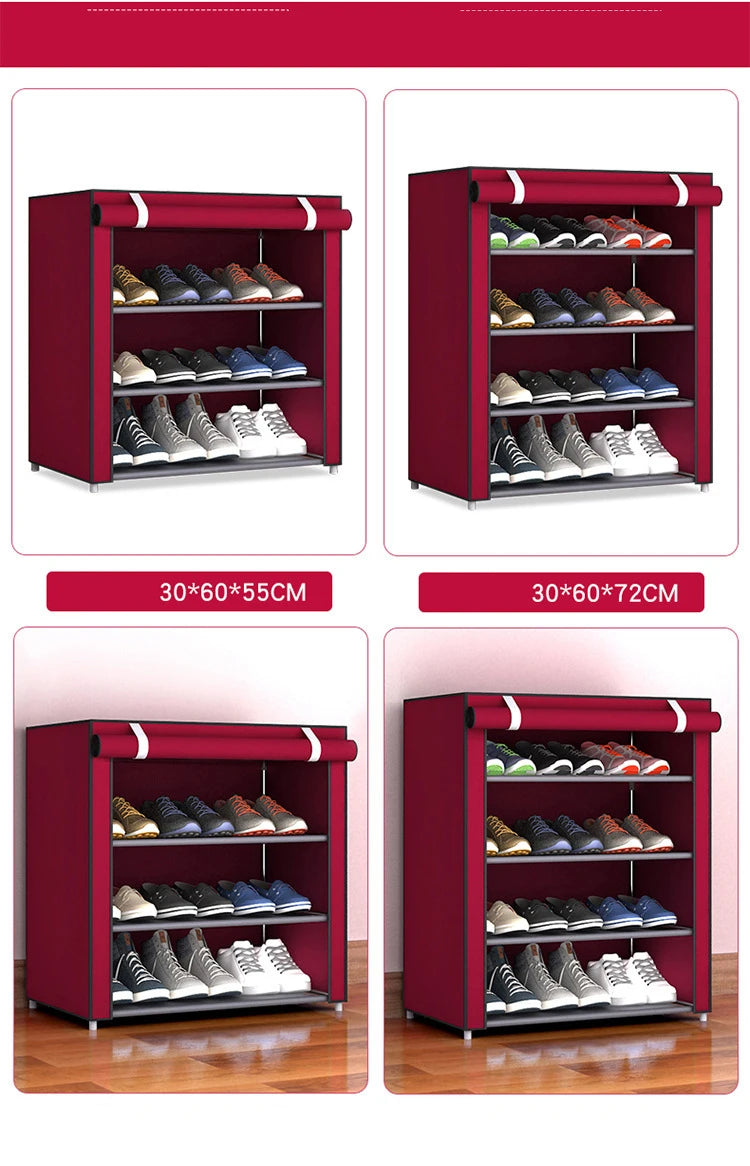 Multi-Layer Dustproof Shoe Rack - Combination Storage Cabinet for School, Dormitory, and Simple Organization