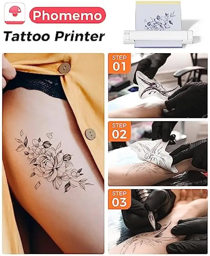 Phomemo M08F Wireless Tattoo Transfer Stencil Printer - Thermal Copier Machine Compatible with Smartphone & PC