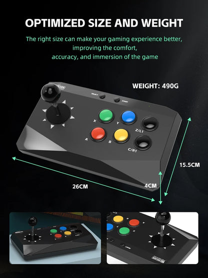 Data Frog Wireless Arcade Keyboard Controller | Street Fighter Retro Video Game Consoles | Compatible with PC/Android/iOS